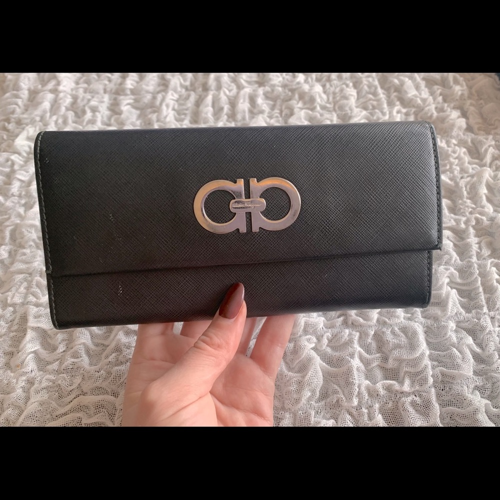 Salvatore Ferragamo black leather wallet